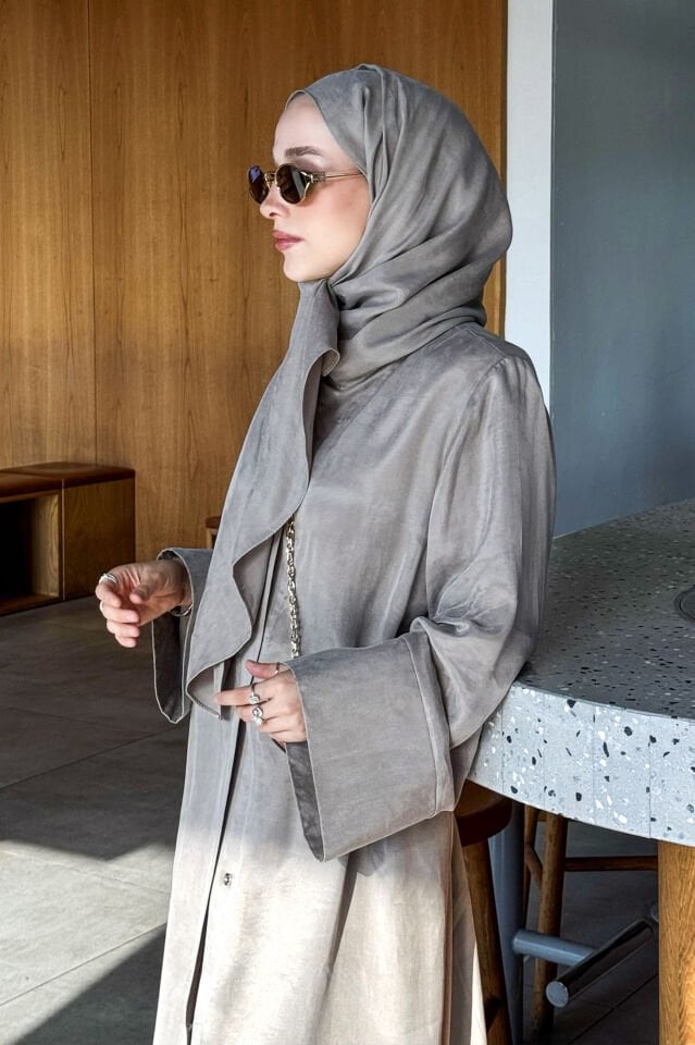 Bej Ipek Cupro Abaya Ferace