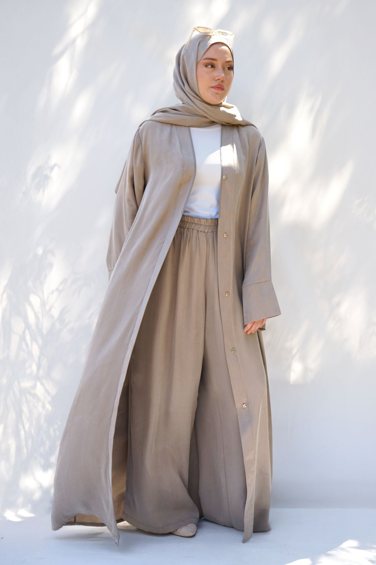 Bej Ipek Cupro Abaya Ferace