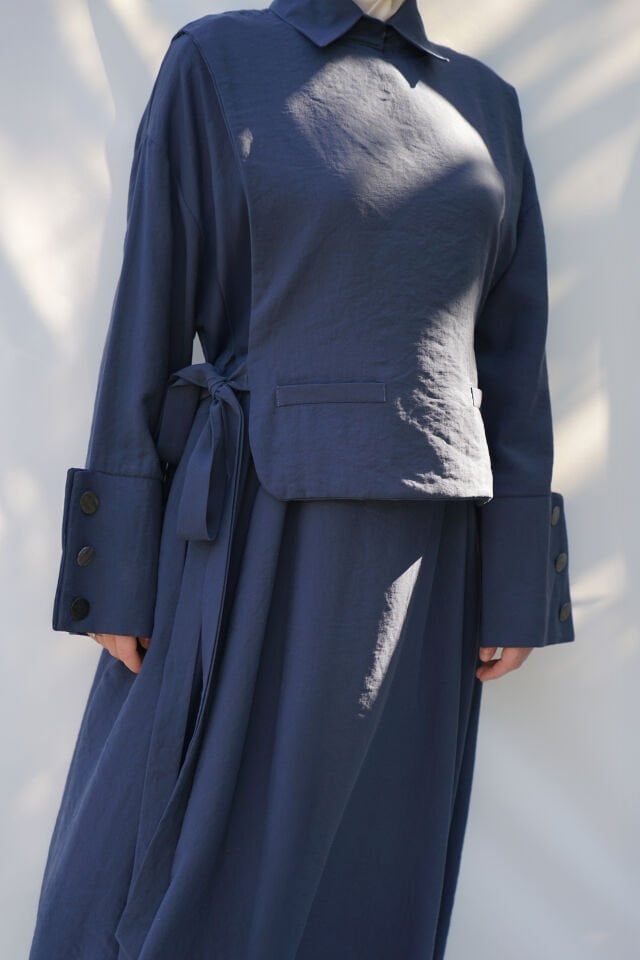 Yelekli Elbise İNDİGO MAVİ