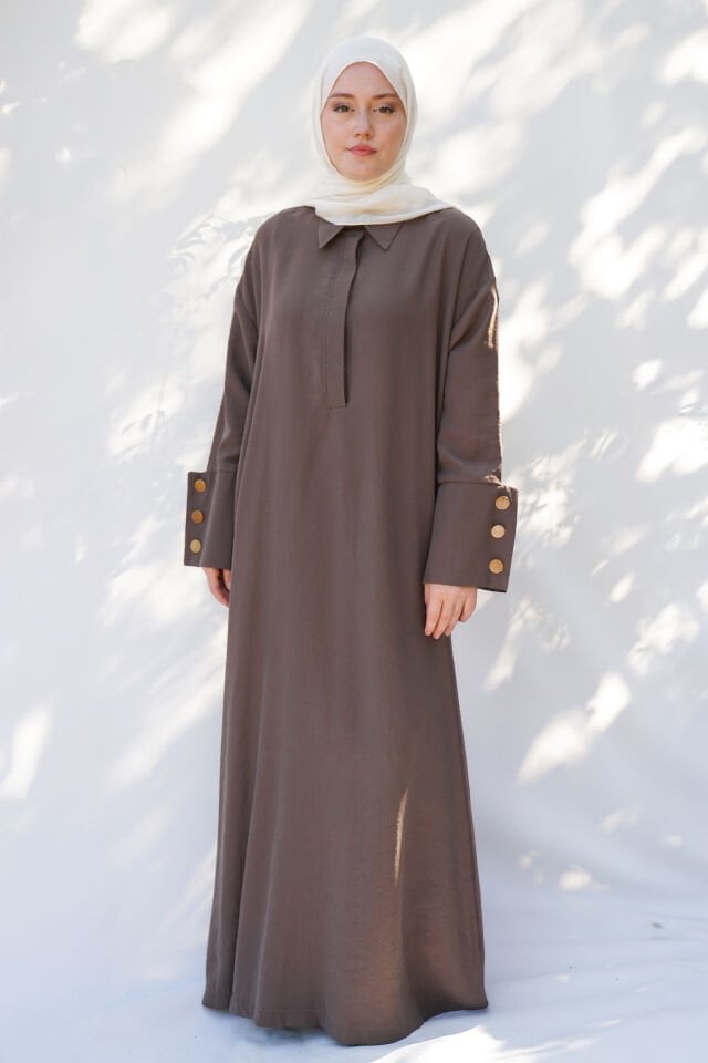 Yelekli Elbise Kahve