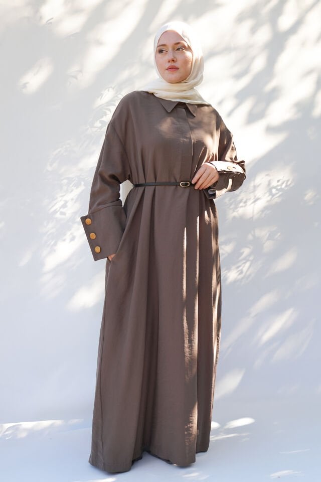 Yelekli Elbise Kahve