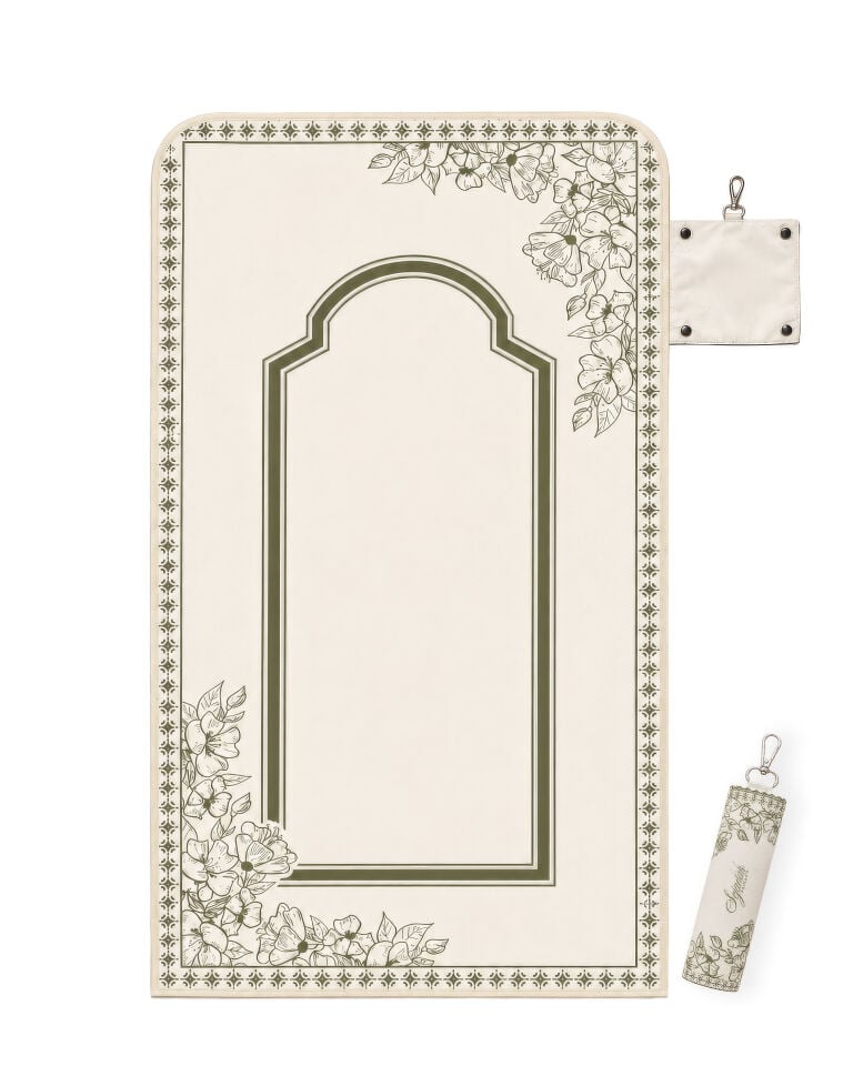 Elegant Floral Charm Seccade BEJ/HAKİ